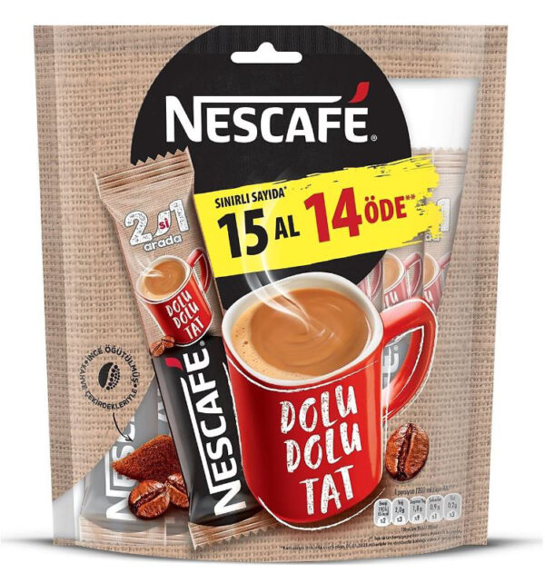Nescafe 2'si 1 Arada Kahve 15'li Paket